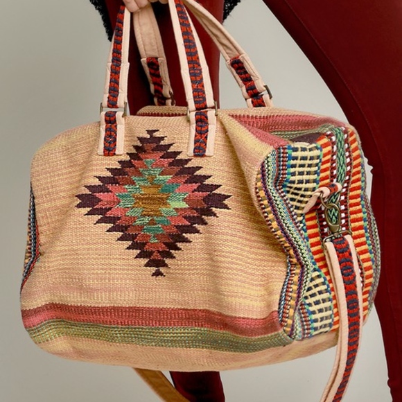 NWT Boho Aztec Print Weekender Travel Tote Bag - Picture 3 of 8